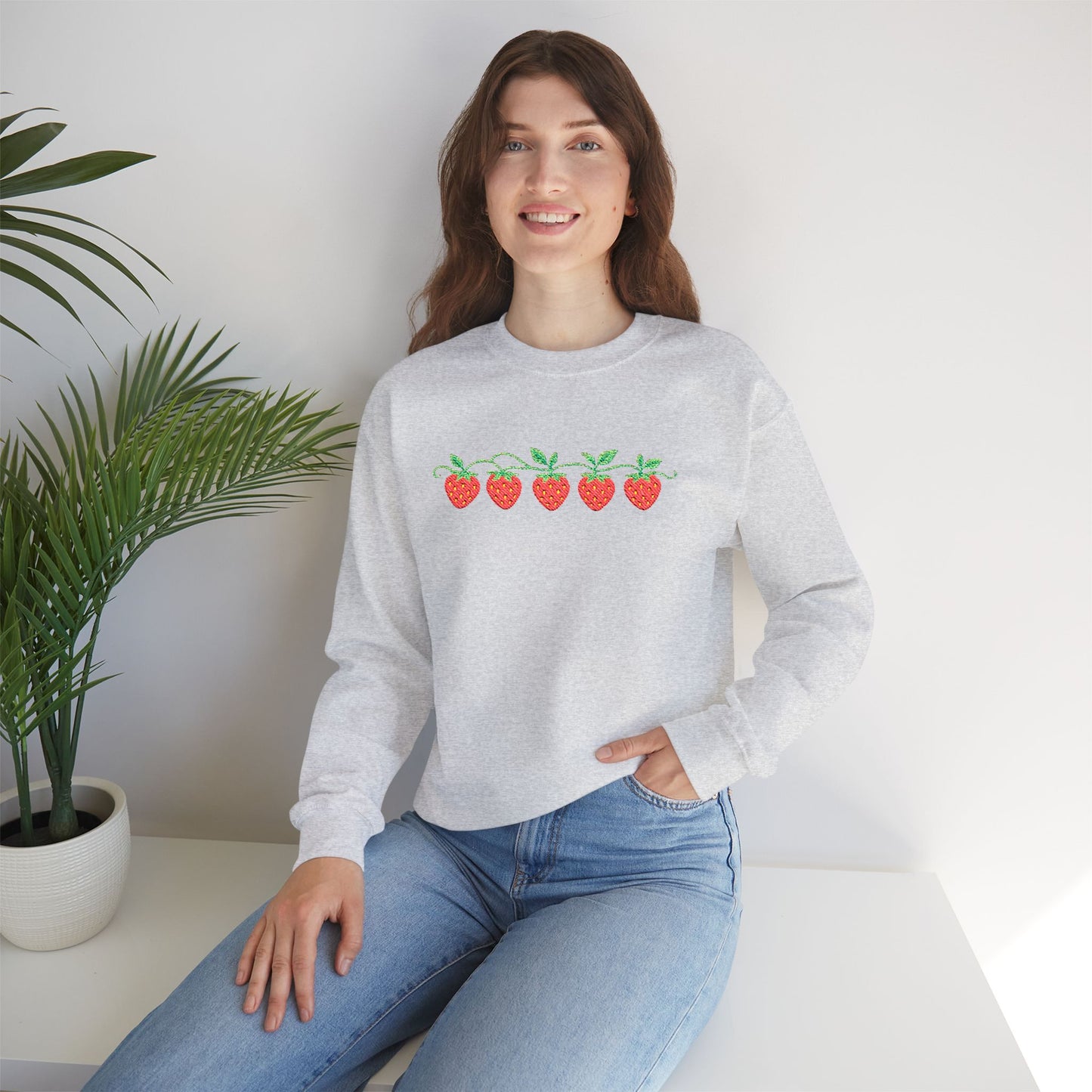 Strawberry Row Embroidered Sweatshirt