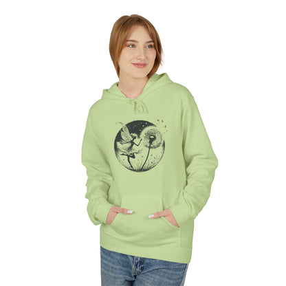Grunge Fairy Blowing Dandelion Fleece Hoodie