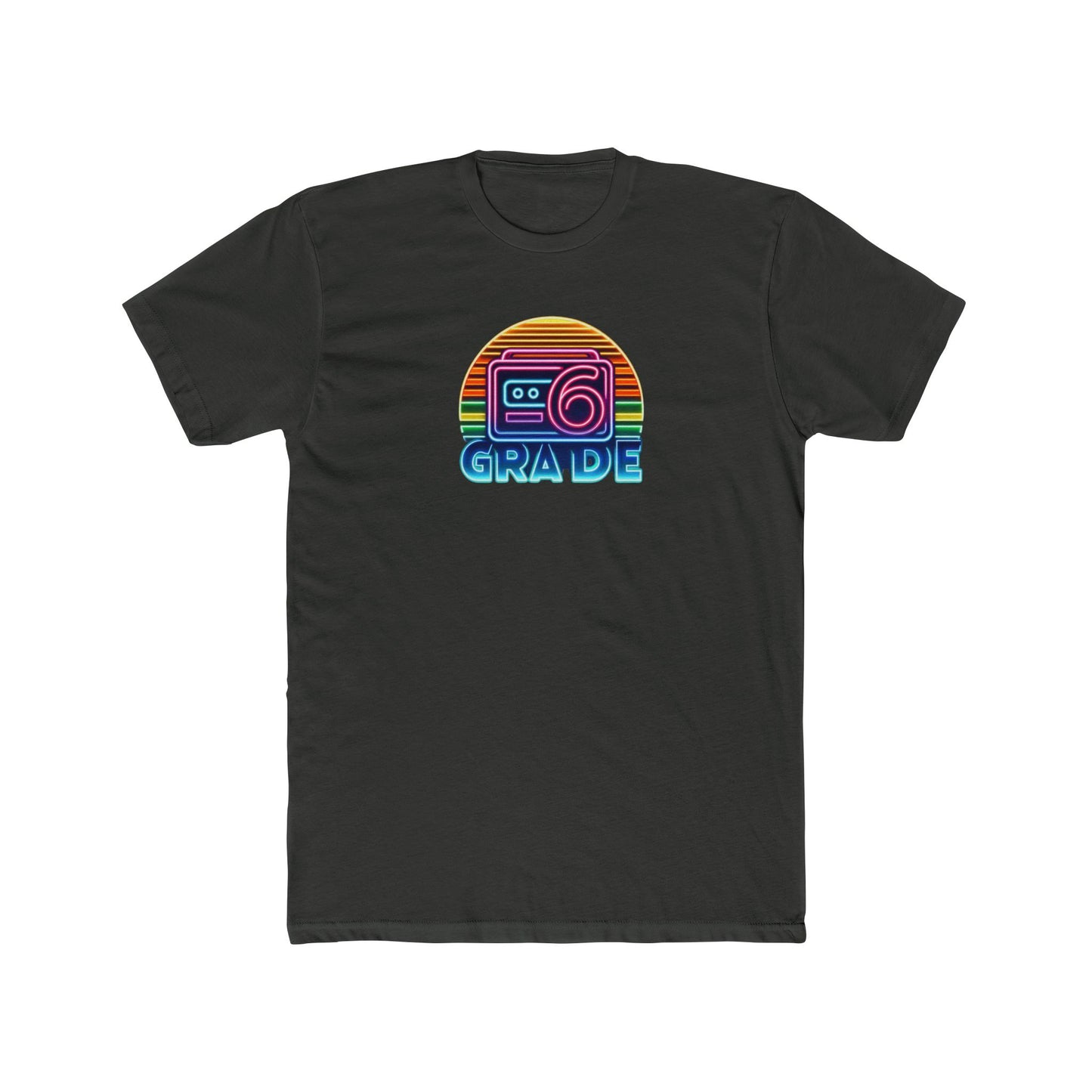 Retro Grade 6 Teacher or Student Cotton Crew Tee