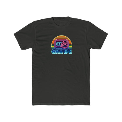 Retro Grade 6 Teacher or Student Cotton Crew Tee