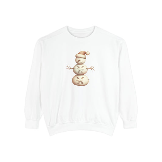 Snowman Sand Dollar Sweatshirt — Coastal Beach Holiday Crewneck