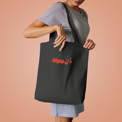 Embroidered Cherry Blossom Cotton Tote Bag — Floral Everyday Market Bag
