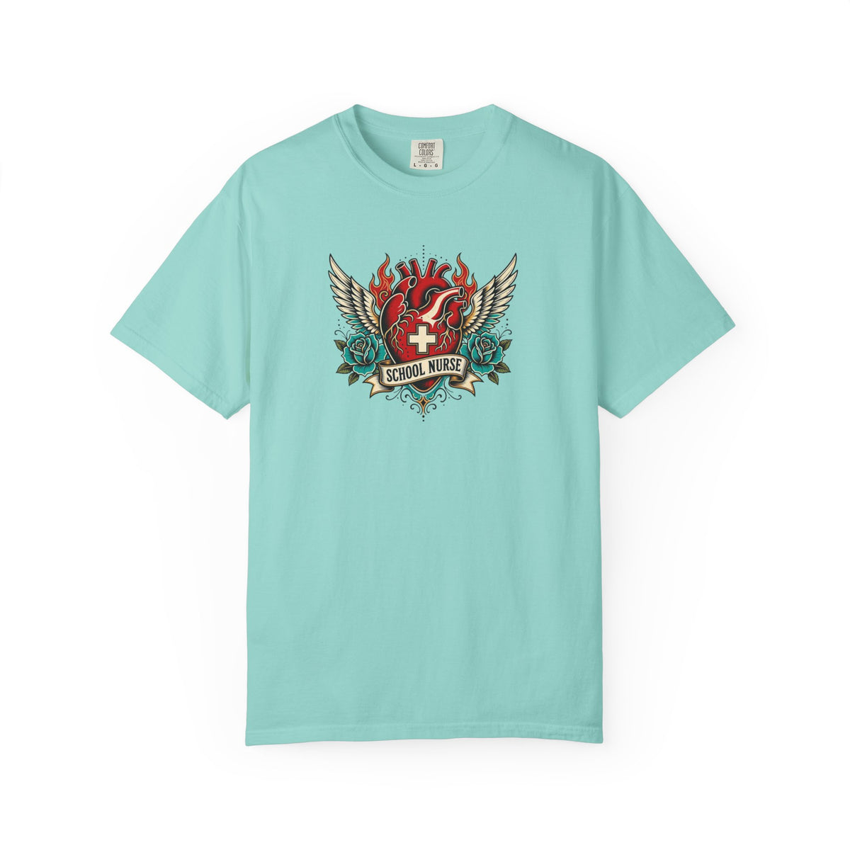 School Nurse Vintage Winged Heart Tee