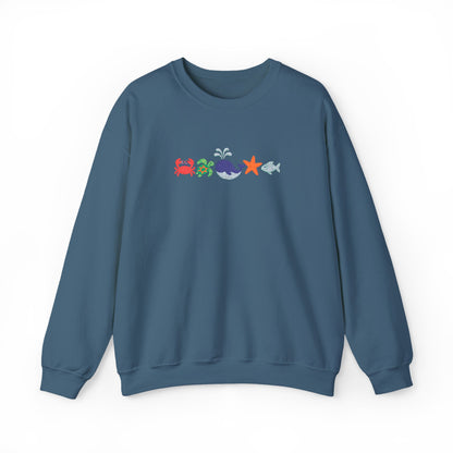 Sea Creatures Embroidered Sweatshirt