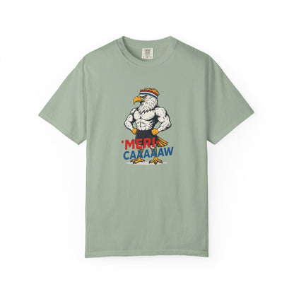 Patriotic Muscular Eagle "Meri Caaaaw" Graphic Tee
