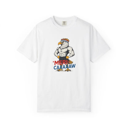 Patriotic Muscular Eagle "Meri Caaaaw" Graphic Tee